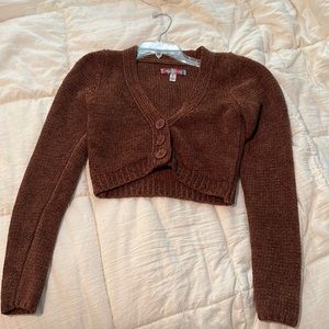 UO Cropped Chenille Cardigan